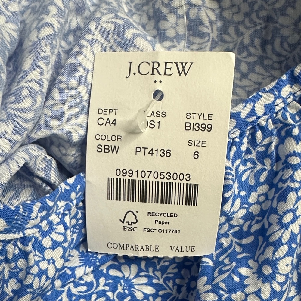 NWT J. Crew Blue Midi Dress Size 6 - Picture 14 of 15